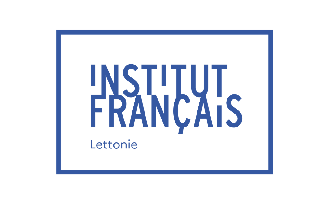 Francijas institūts Latvijā logo zils caurspīdīgs